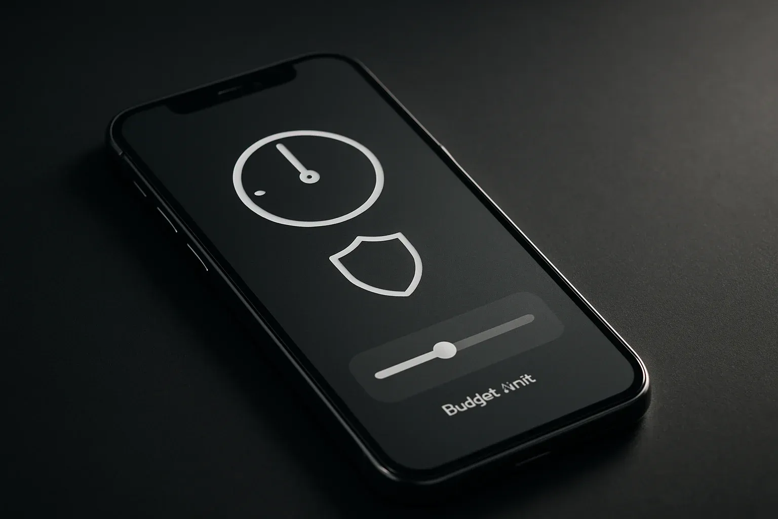 Smartphone showing responsible play icons with clock, shield, and budget slider